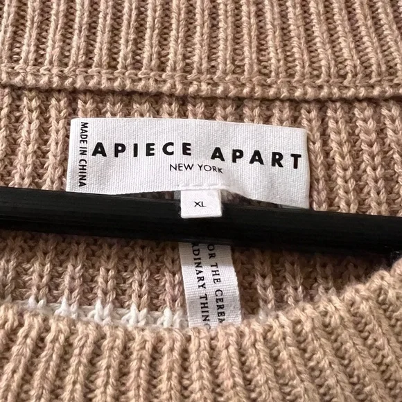 Apiece‎ Apart Sweater Cashmere Wool Blend Celeste Crop Knit Pullover Sz XL